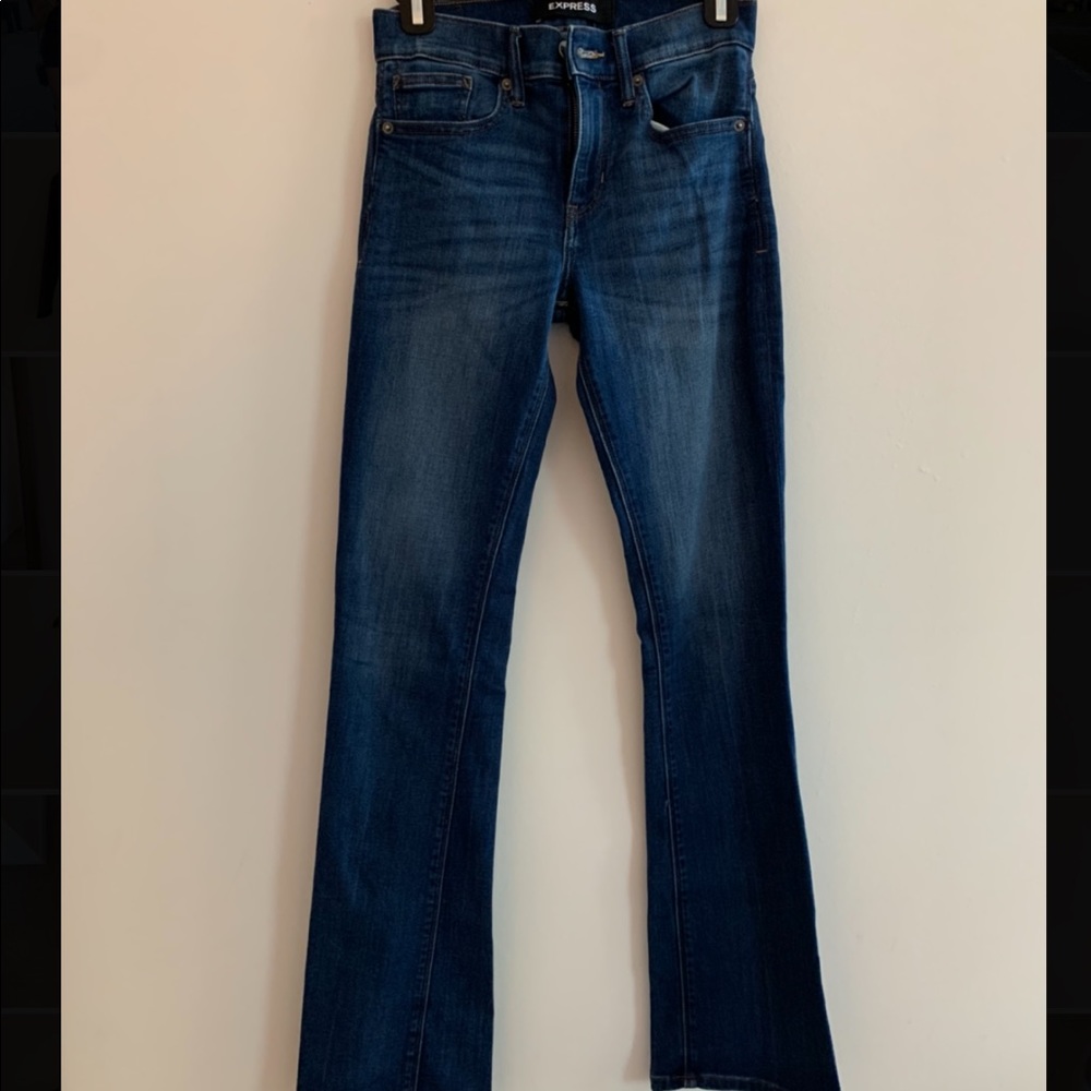 Dark wash boot cut jeans by Express